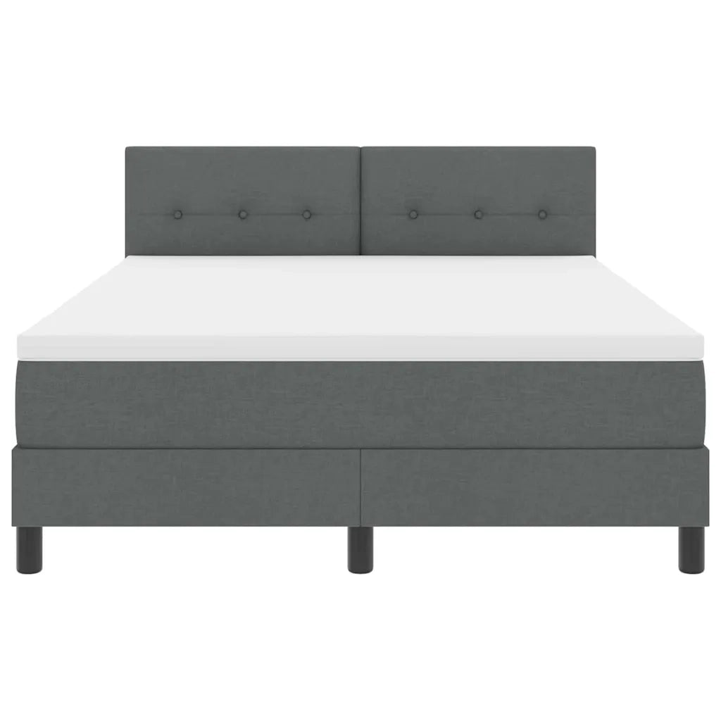 Letto a molle con materasso Grigio scuro 140 x 190 cm Tessuto 3342206
