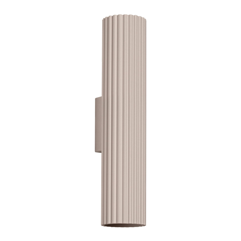 Applique moderna taupe tubo rigato 30cm su/giù 2xGU10