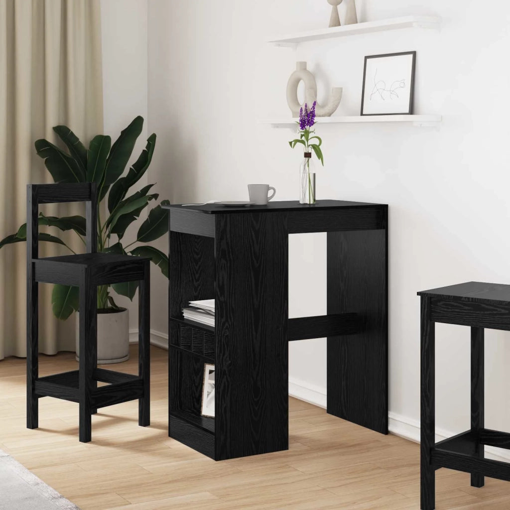 Tavolo da bar con lo scaffale Rovere Nero 90 x 47.5 x 103.5 cm