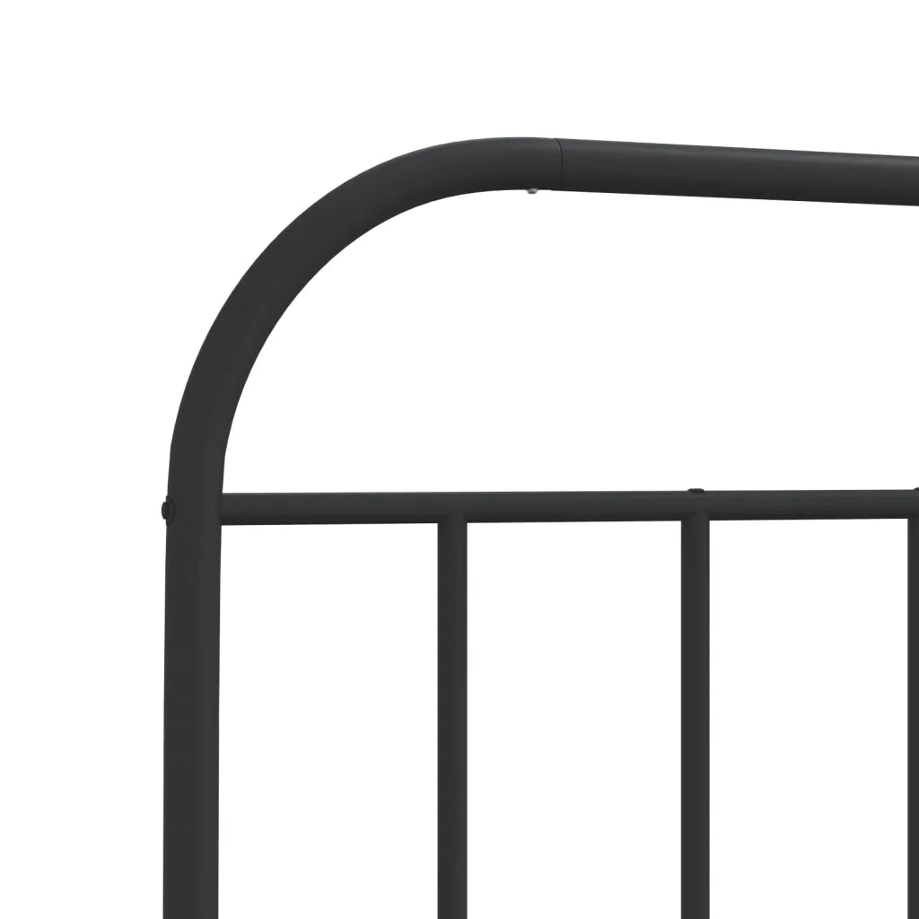 Giroletto con Testiera in Metallo Nero 90x190 cm 353627
