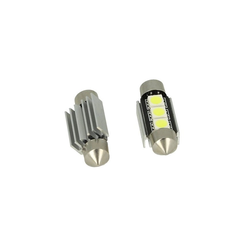 24V Lampada LED Siluro Canbus T11 C5W 36mm 3 SMD 5050 Giallo Arancione con Dissipatore Alluminio per Camion Bus Barca