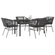 vidaXL Set da Pranzo da Giardino con Cuscini 5 pz Polyrattan Vetro