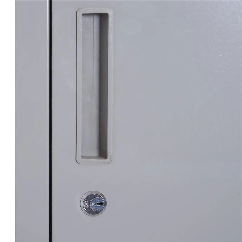 ARMADIETTO GUARDAROBA IN ACCIAIO 4 RIPIANI 2 PORTE CON CHIUSURA DI SICUREZZA GRIGIO 38X46X180CM