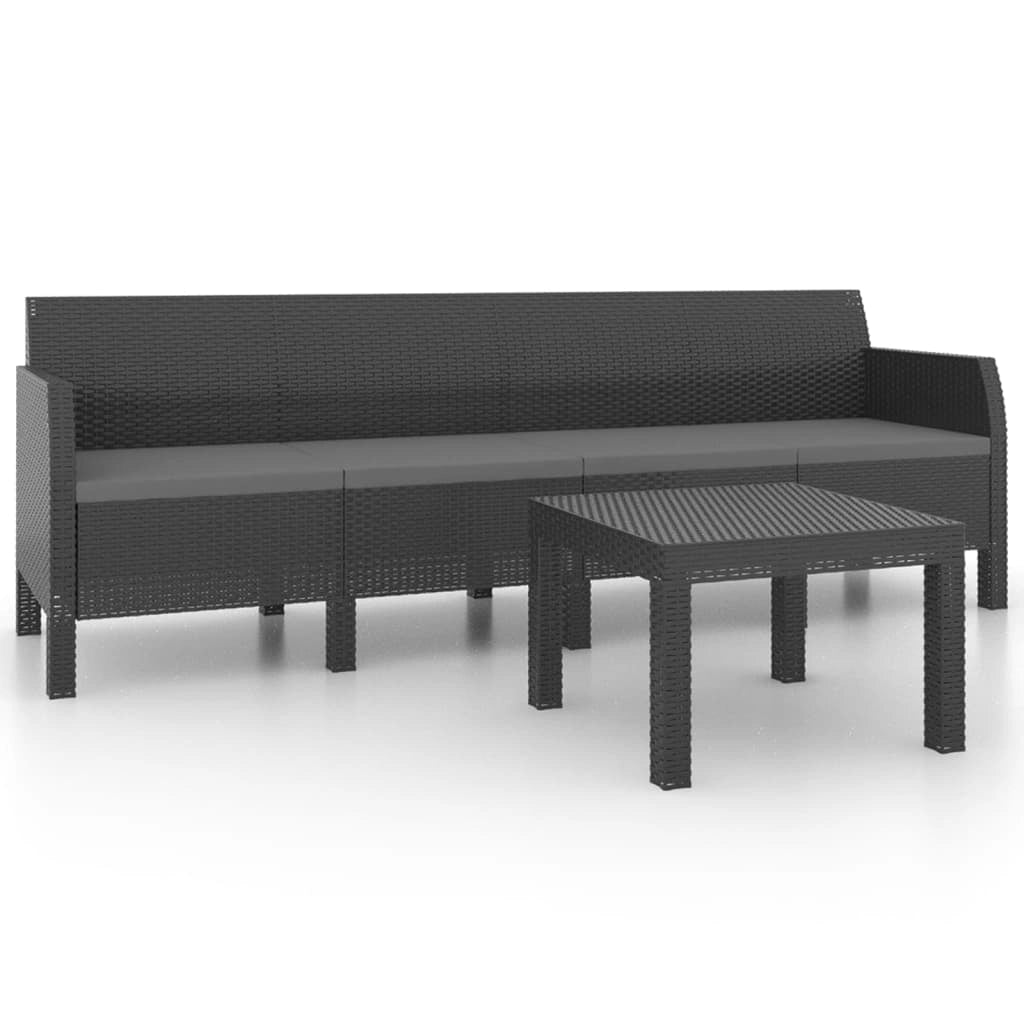 Set di mobili da giardino mobili da esterno set da 2 pezzi con cuscini rattan PP antracite 02_0015900