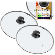 Set di 2 coperchi in vetro KADAX da 26 cm, resistenti al calore, per pentole e padelle.