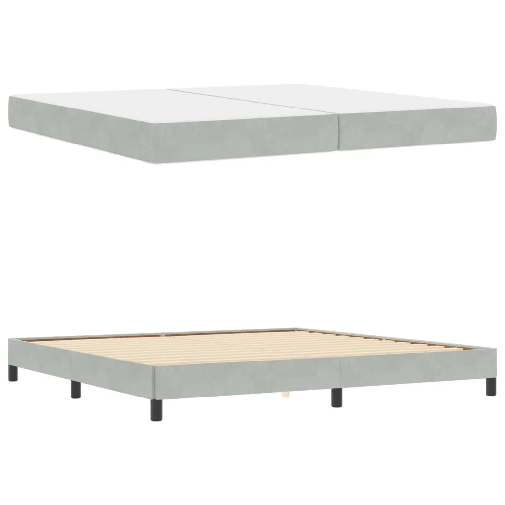Letto a molle con materasso Grigio chiaro 200 x 200 cm Tessuto 3398713