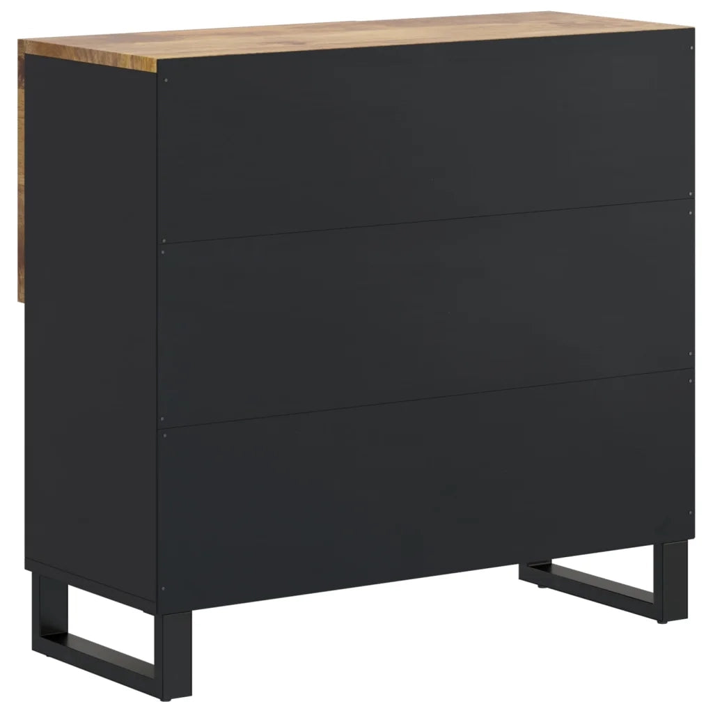 Credenza | Madia | Buffet da pranzo | Armadio da pranzo con 2 Ante 80x33x75 cm in Legno Massello di Mango