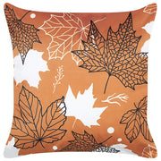 Cuscino in velluto arancione bianco nero 45 x 45 cm accessorio boho motivo foglia
