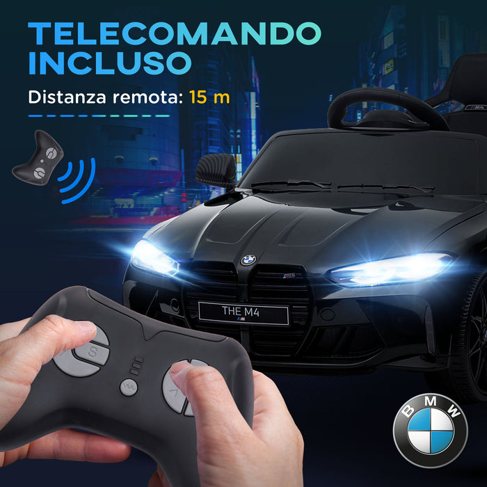 Macchina Elettrica per Bambini Licenza BMW M4 con Telecomando Nero
