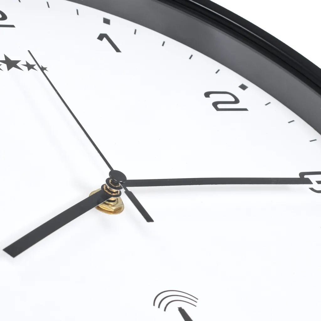 Orologio a Parete Radiocontrollato al Quarzo 31cm Bianco e Nero CFW3096514