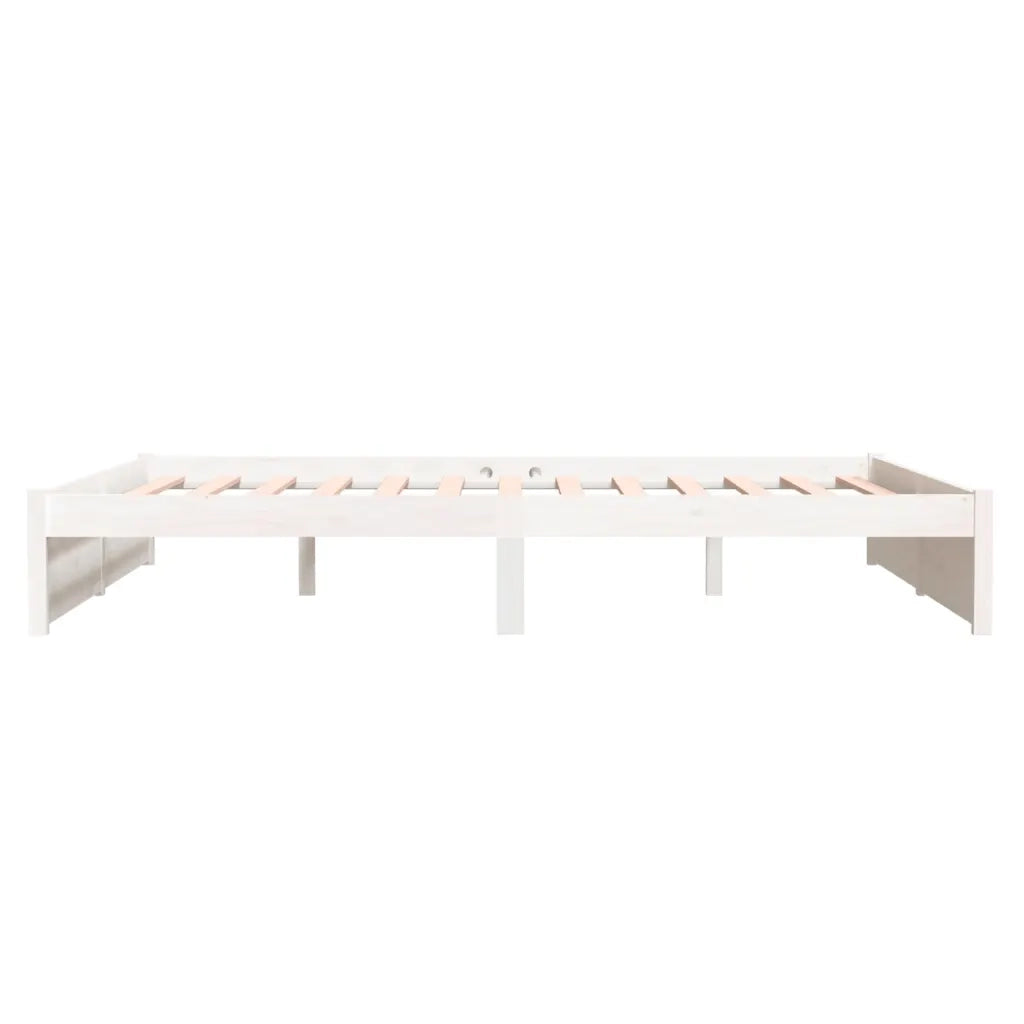 Giroletto-Struttura Letto Bianco in Legno Massello 160x200 cm 642622
