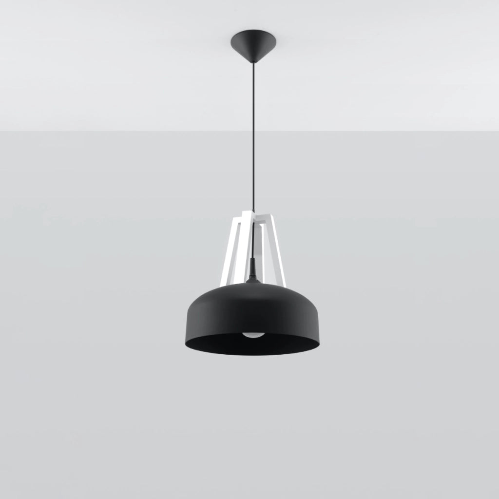 Lampada a sospensione CASCO bianco/nero