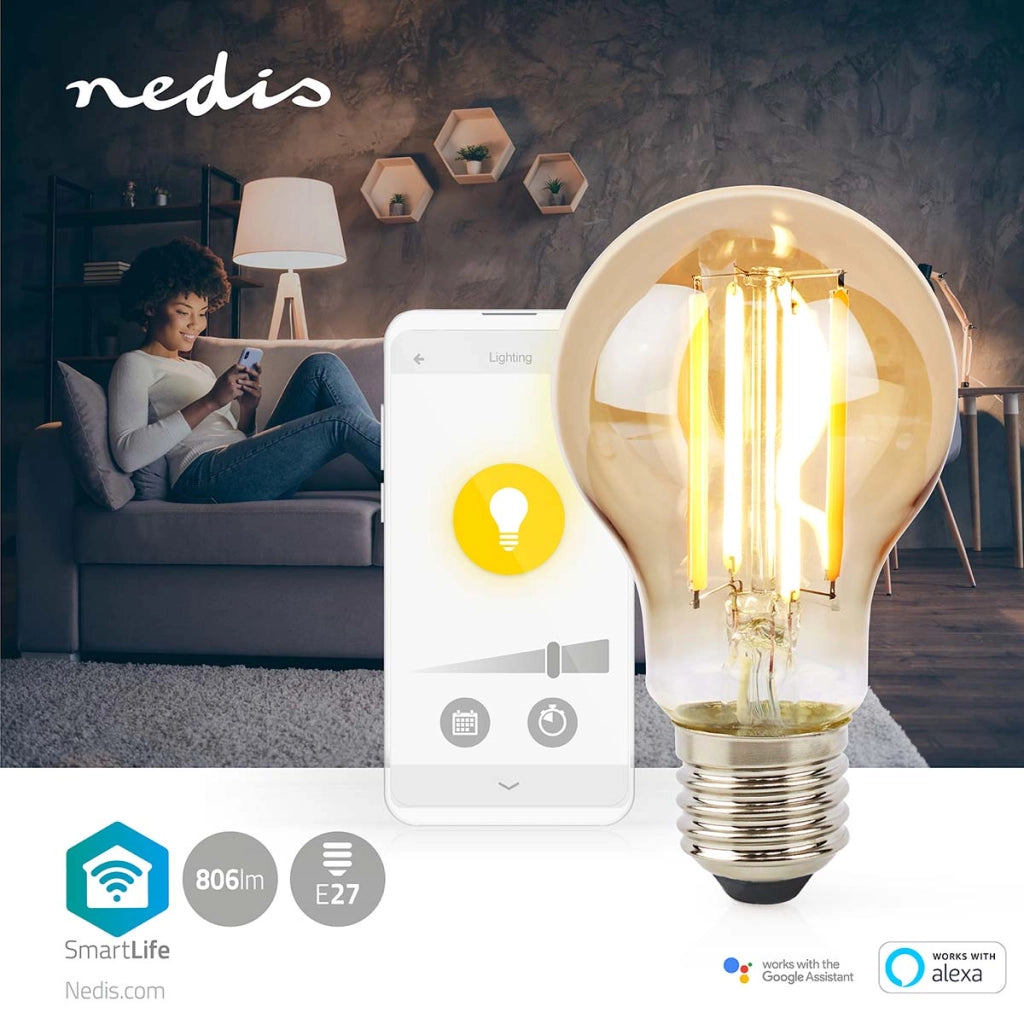 SmartLife 7W 806lm E27 LED Lampadina intelligente connessa Wi-Fi Bianco Nedis