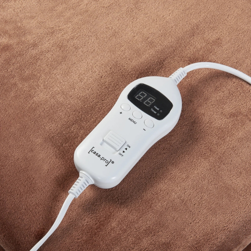 Coperta elettrica riscaldata 120 watt camera da letto 180 x 130 cm marrone 03_0009332