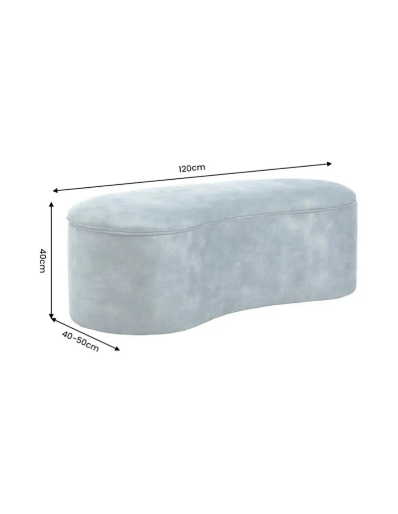 Pouf contenitore NYJY in velluto – Blu – 120 x 40 x 50 cm