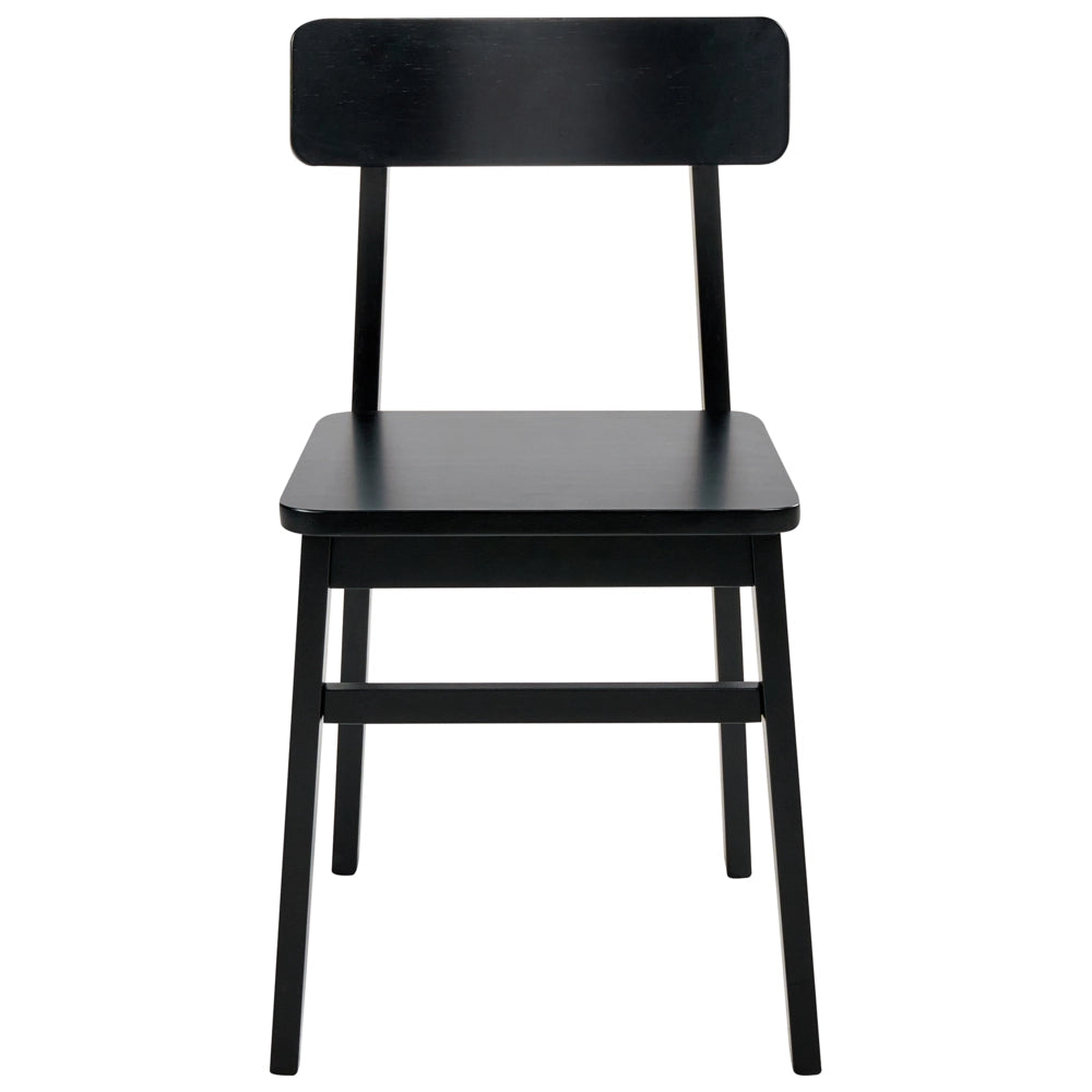Set di 2 sedie da pranzo con struttura in legno di gomma nero Mobili da cucina e sala da pranzo in stile tradizionale