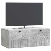 Mobile TV da Muro | Armadietto TV | Mobile Porta TV Grigio Cemento 78,5 x 41 x 30 cm