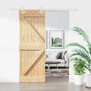 Porta scorrevole Naturale e Bianco 80 x 210 cm