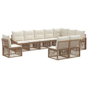 Set Divano da Giardino 10 pcs Beige polyrattan 3436035