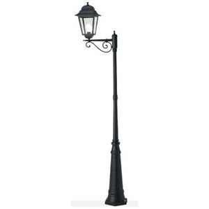 Lampada Palo Alto per Giardino Una Luce Sbalzo Colore Nero per Esterno Linea Maxi Quadrata Livos