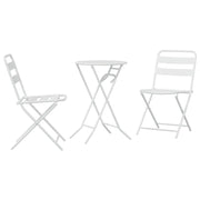 Set Bistro da Giardino 3 pz | Set Salotto da Giardino Bianco Acciaio