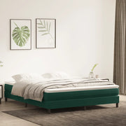 Letto a Molle senza Materasso Verde Scuro 180x220 cm Velluto