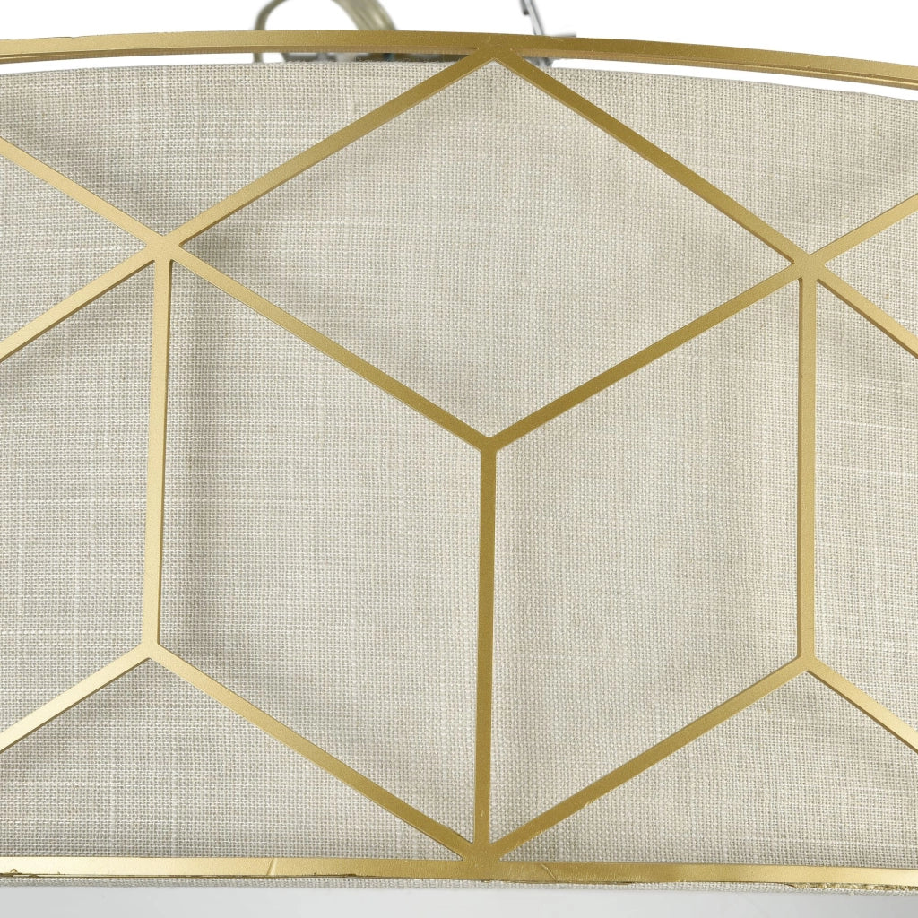 Maytoni Plafoniera contemporanea Messina 5 luci E27 oro metallo diffusore lino PVC