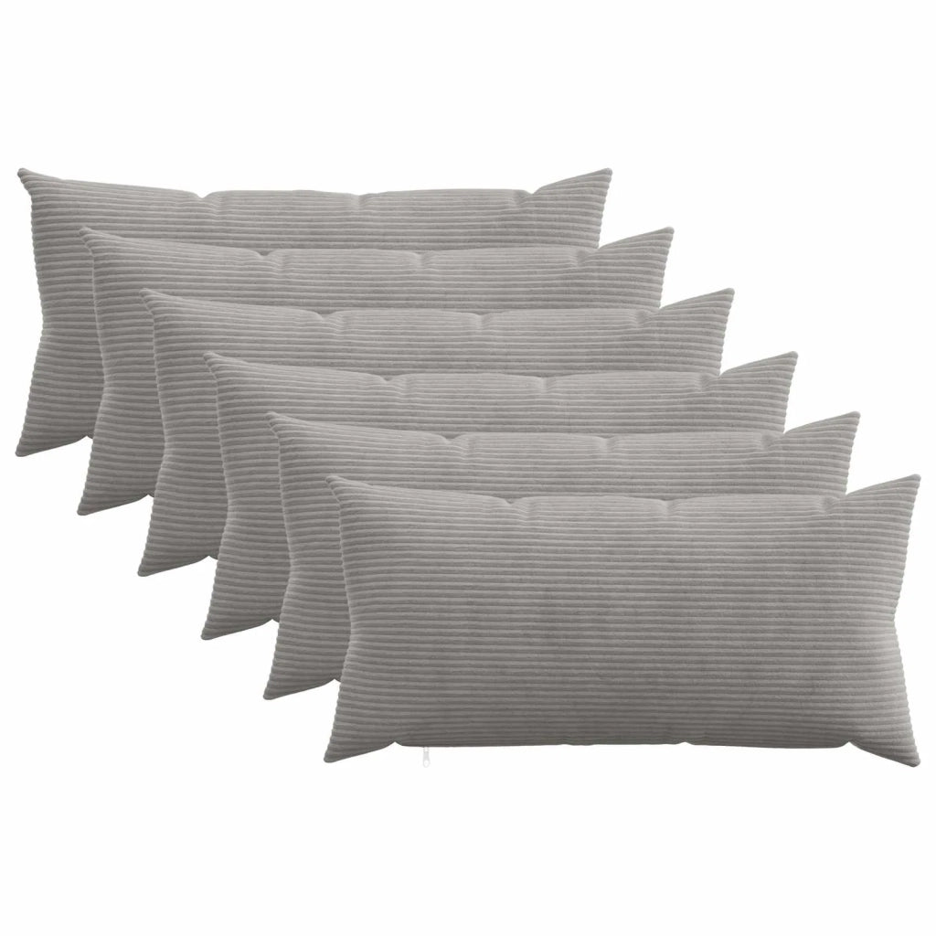 Federa 6 pcs HEERLEN Grigio Chiaro 40 x 70 cm corduroy 909532