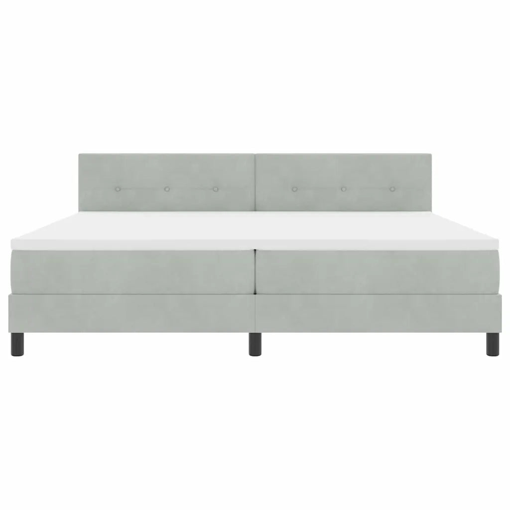 Letto a molle con materasso Grigio chiaro 200 x 200 cm Velluto 3339194
