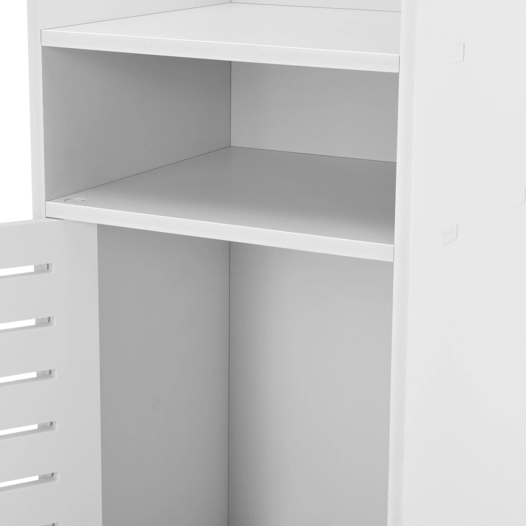 Armadietto da Bagno a Terra con 1 Anta Scomparto e Ripiano Mobiletto da Stoccaggio Ripostiglio da Bagno con Sportello di
