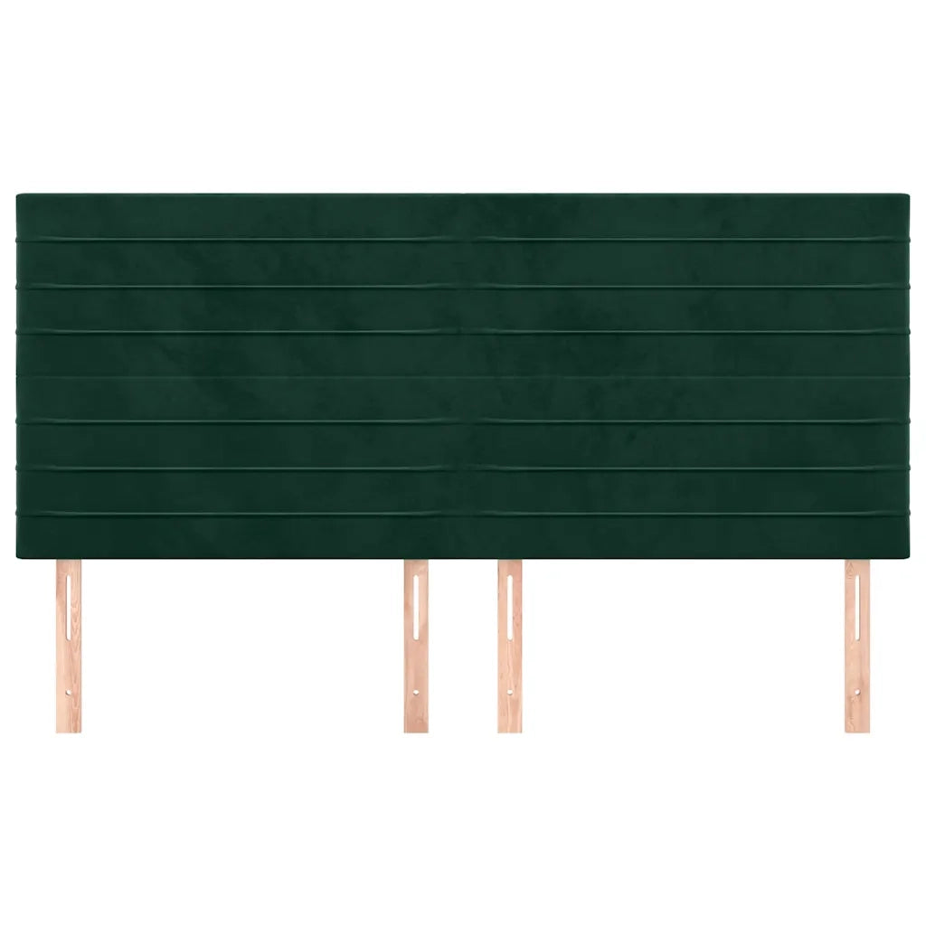 Testiera | Testata Verde Scuro 200x5x118/128 cm Velluto