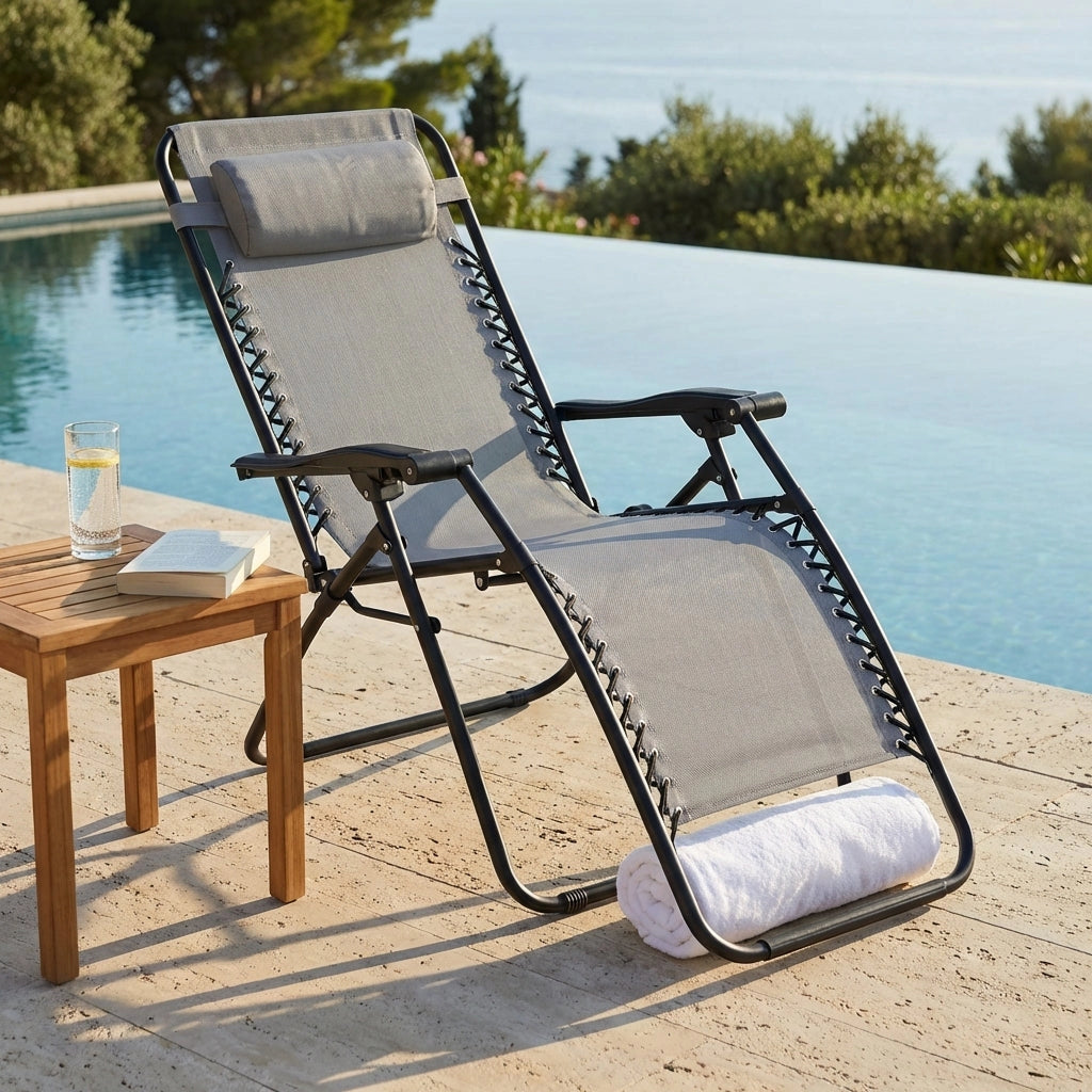 Sdraio mare prendisole Pieghevole  in Acciaio Textilene cm 88x65x110 - ZEROGRAVITY