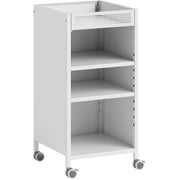 Scaffale mobile 35x34x69，5 cm in metallo bianco， 3 ripiani per ufficio e cucina