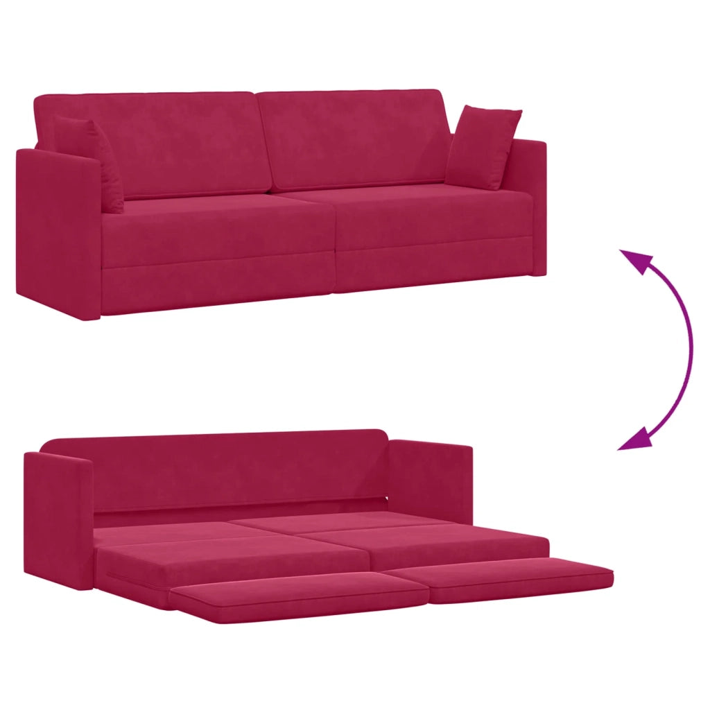 Divano-letto | Sof¨¤ letto | Letto singolo da pavimento Rosso Vino 213 x 70 x 77 cm Velluto