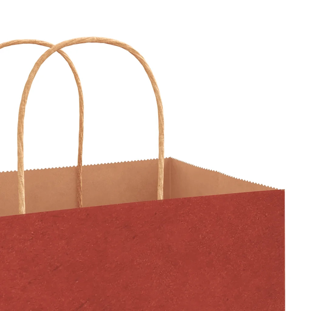Sacchetti di Carta 250 pz con Manici Rossi 26x17x25 cm