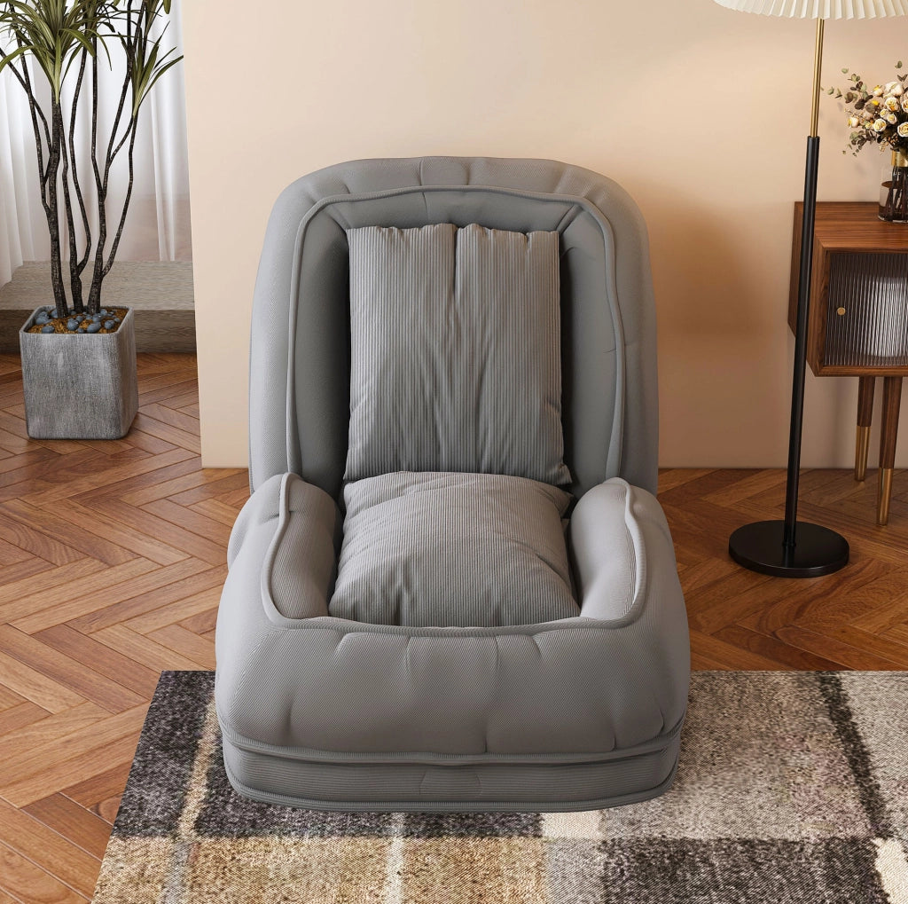 Poltrona sacco 85x28x28 cm ergonomica in flanella bianca