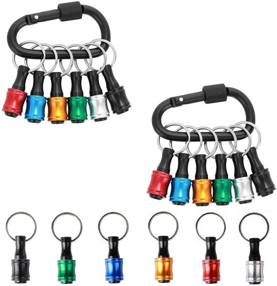 Set di Bithouder - Set da 2 - 12 Pezzi - Bithouder Magnetico - con Coda di Pistola Nera - 1/4” Testa a Sei Venti - Bithouder per Tornio - Bithouder per Chiave a Tastiera - Robusto e Duraturo - Rilascio Rapido