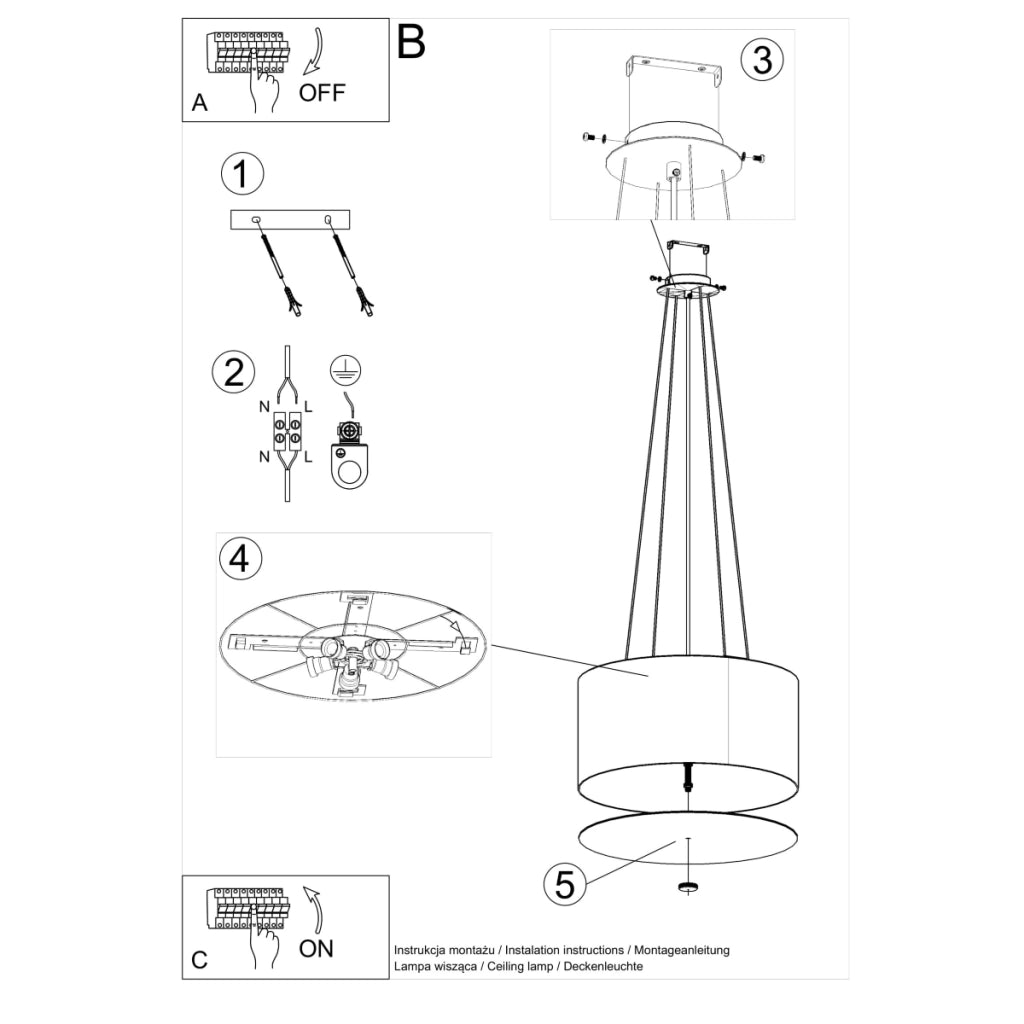 Lampadario OTTO 50 nero