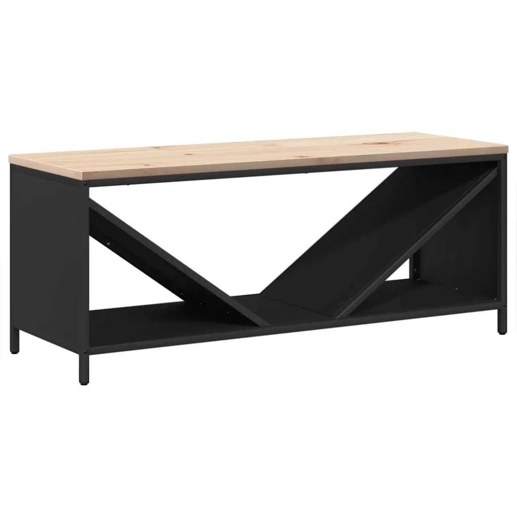 Rastrelliera per Legna da Ardere con Piano Nera 100x40x60 cm CFW4031799