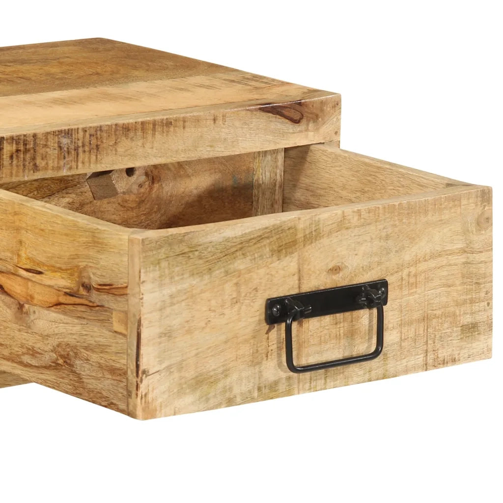 Mobile TV a Parete 80x30x19 cm Legno Grezzo Massello di Mango 4017461