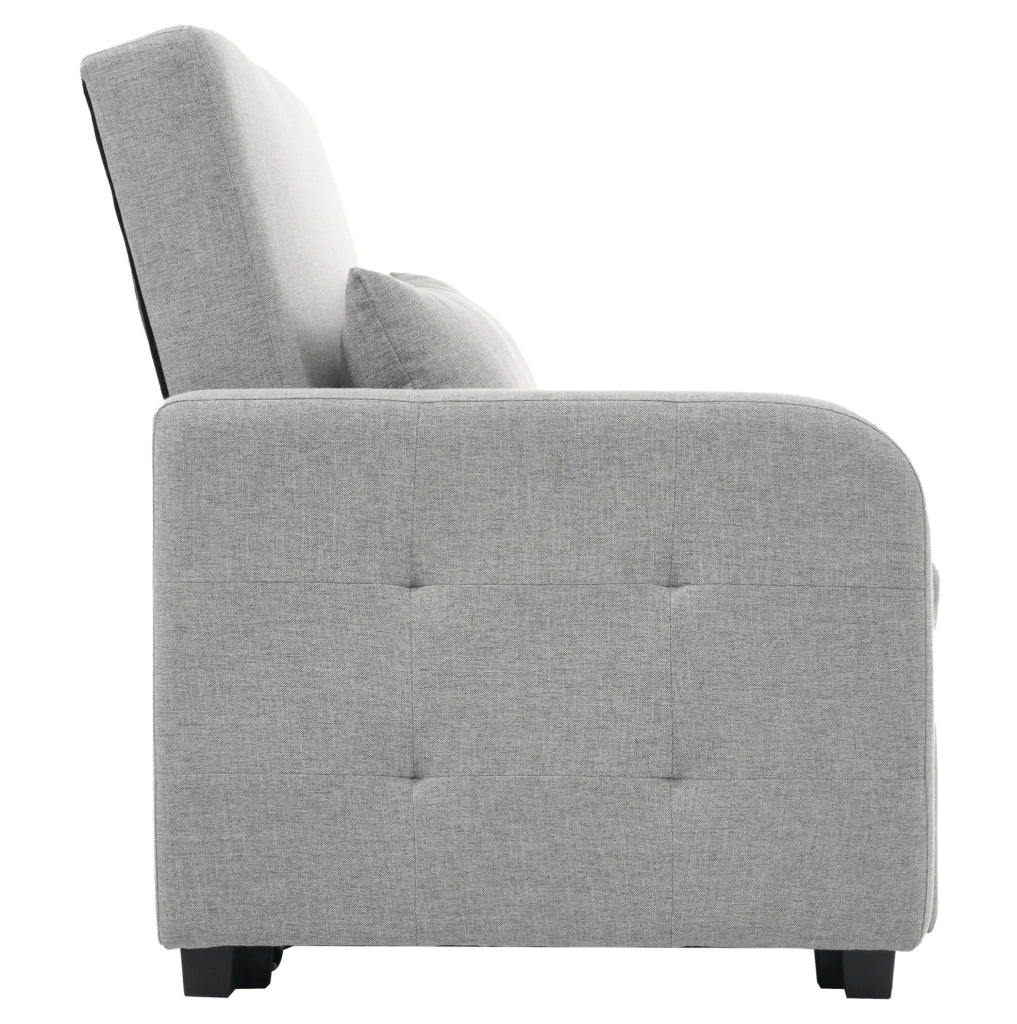 Divano letto 127x75x94 cm con schienale regolabile; in schiuma; grigio antico