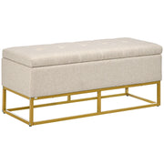 Divano 2 posti imbottito con contenitore ¨C zephmum ¨C beige dorato 110x44x48 cm
