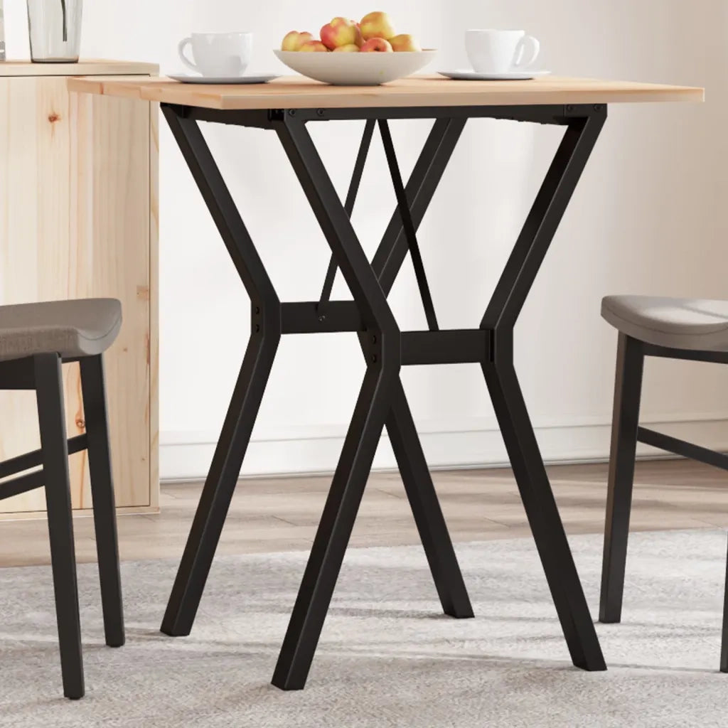 Tavolo da Pranzo Telaio a Y 60x60x75 cm Legno Pino e Acciaio