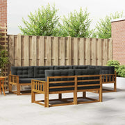 Set di divani da esterno con cuscino 7 pcs Naturale e Antracite