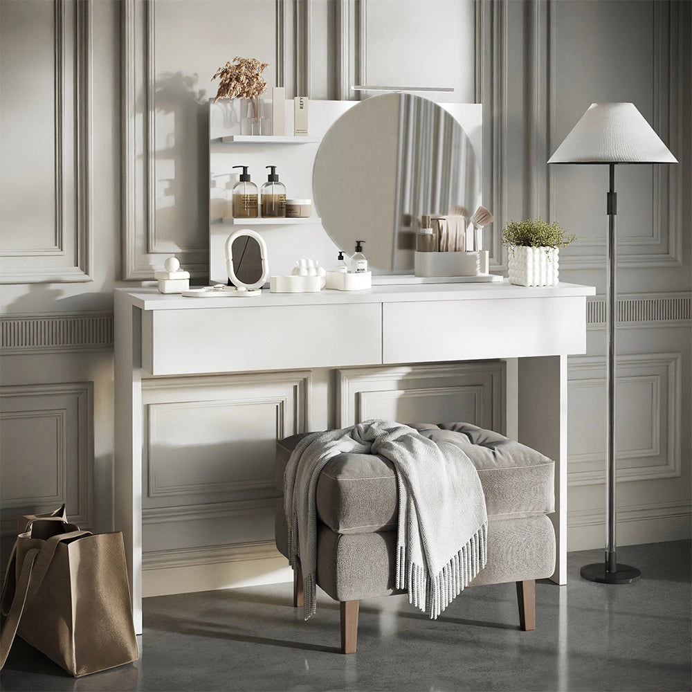 Vicco Specchio con mensola Bianco 80 x 50 cm con 3 scomparti aperti