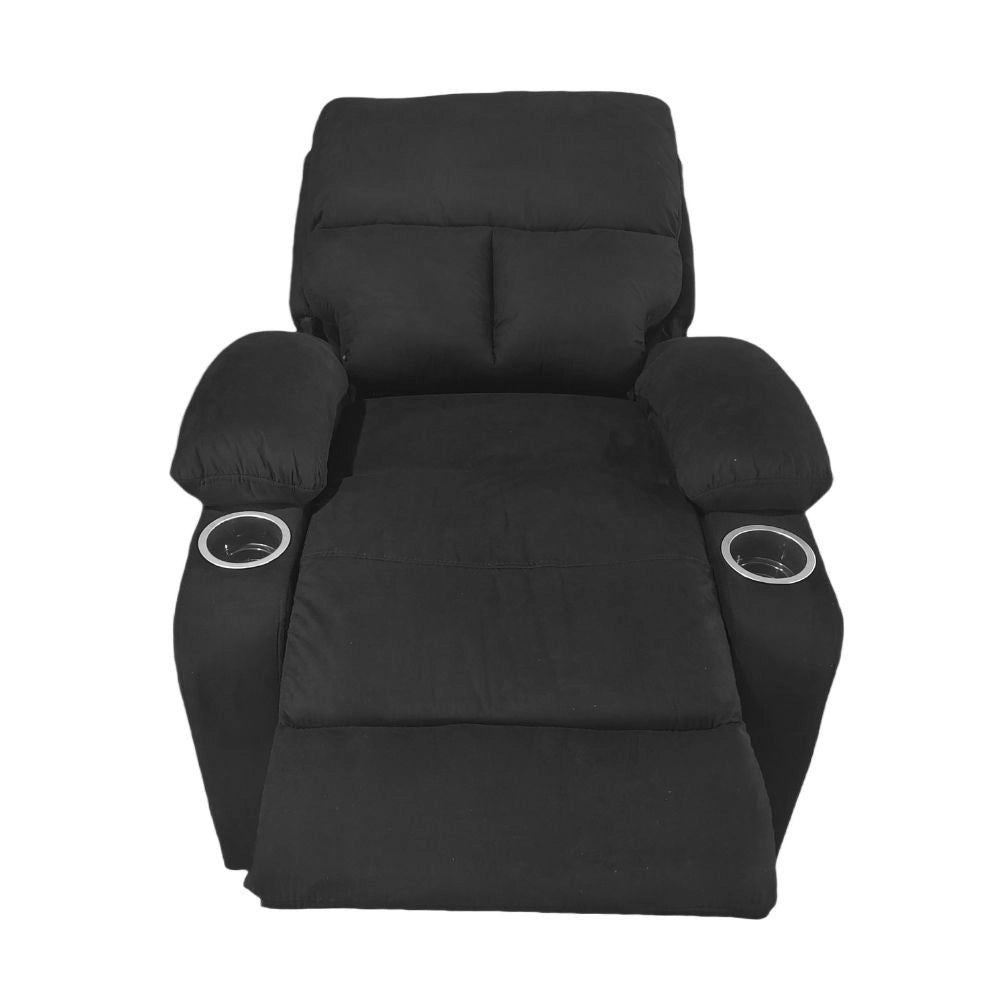 Poltrona recliner manuale Ninetta colore Nero con porta bicchieri – Relax e funzionalità