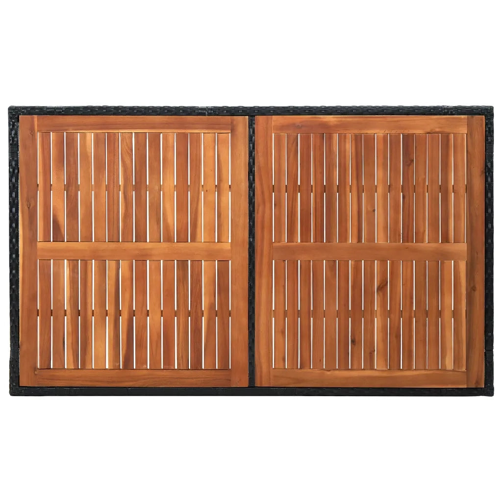 Set da Pranzo da Giardino 7 pz in Polyrattan e Acacia Nero 47681