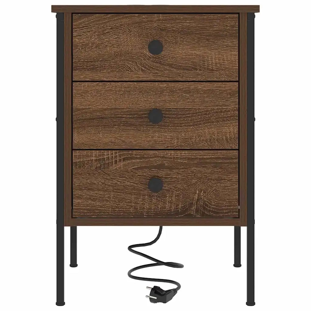 Armadio da Notte con cassetto Rovere Marrone 42 x 41 x 61 cm 859488