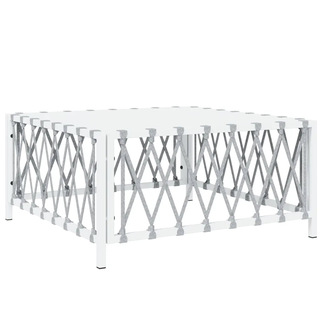 Set Salotto da Giardino 6 pz con Cuscini in Acciaio Bianco 3186866