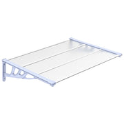Tettoia per Porta Grigio e Trasparente 122x90 cm Policarbonato CFW3102965